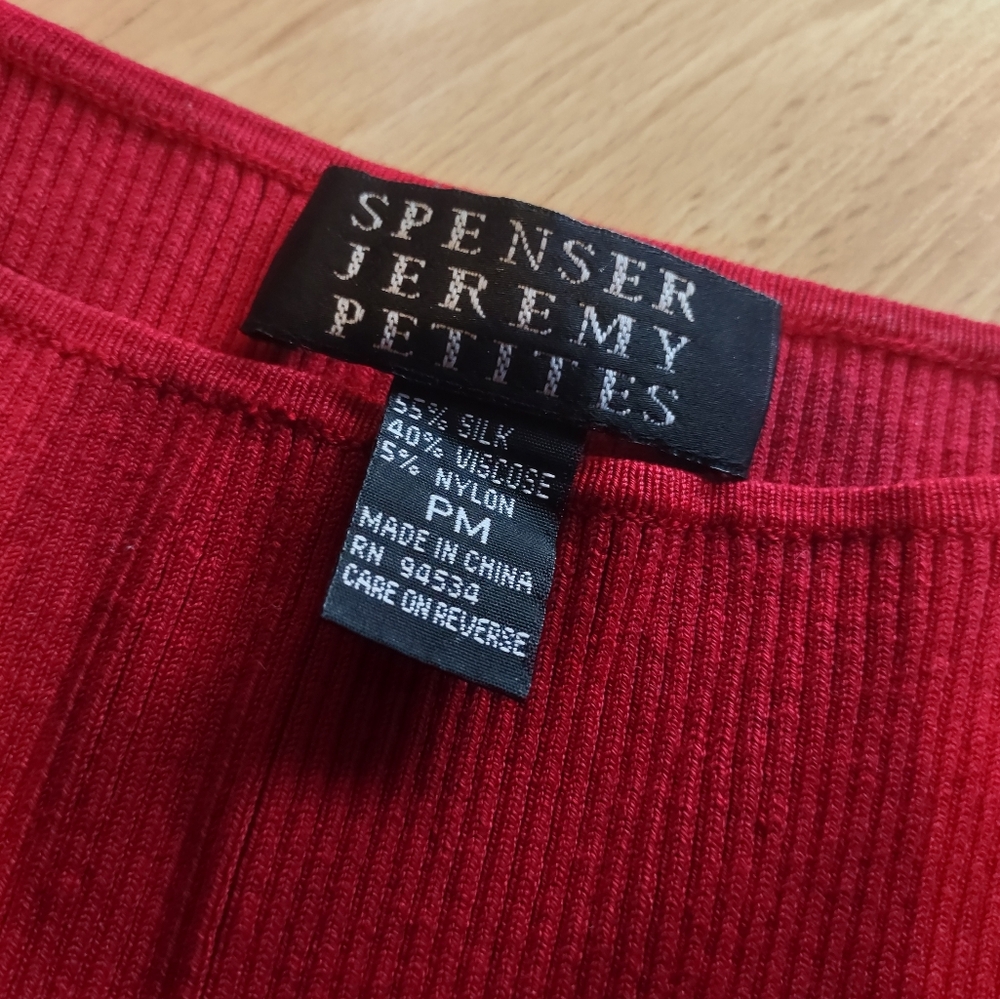 Spenser Jeremy Buckled Scarlet Ribbed Tank Top - Picture 4 of 7